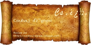 Csuhaj Ágnes névjegykártya